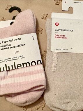 lululemon athletica Daily Essentials Pink Quarter-Length Socks - Pair